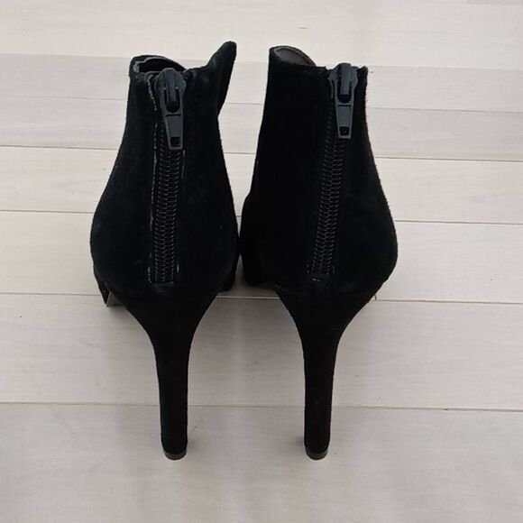 Nine West Women Leather Suede V Cut Ankle Booties Black Size 8M - Picture 8 of 8